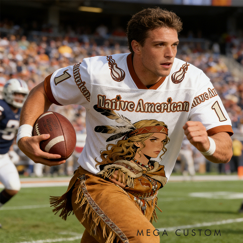 Personalized Sport-Themed Native American-Inspired Jersey with Custom Number for Sport Fans