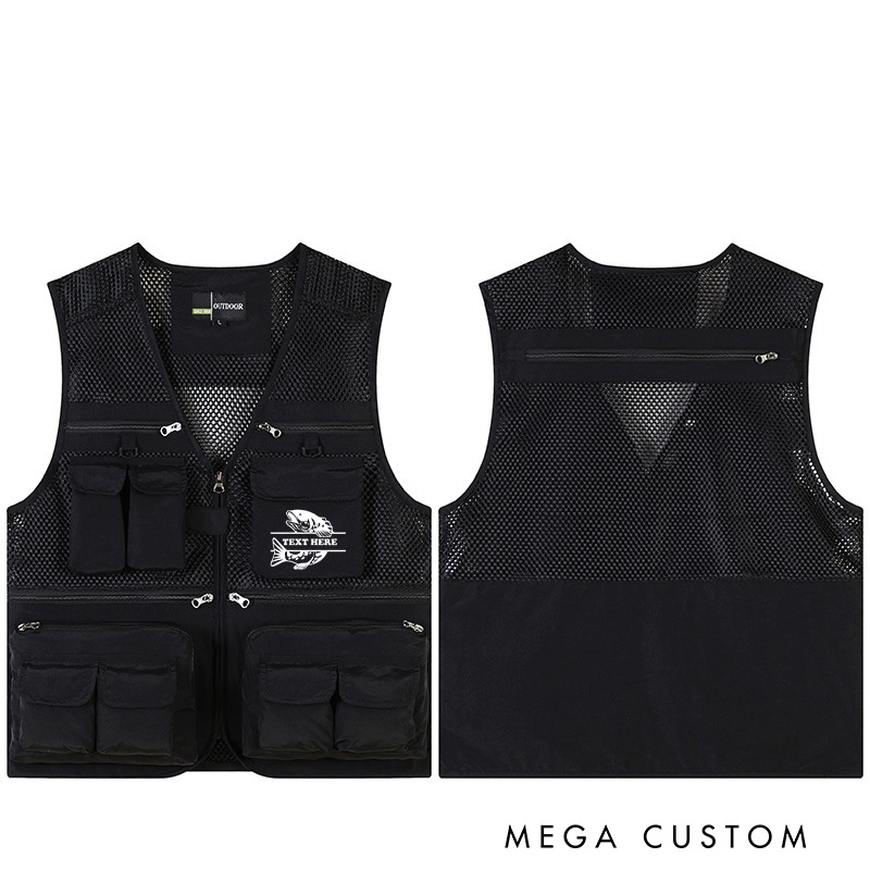 Personalized Fearless Angler Fishing Vest Funny Fishing Vest Outdoor Fishing Vest Fishing Gift for Men Husband