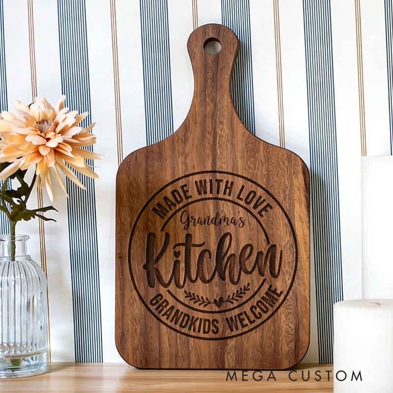 [Copy]Personalized Grandma's Kitchen Cutting Board Custom Engraved Cutting Board for Grandma Gifts Home Decor Cooking Anniversary Birthday