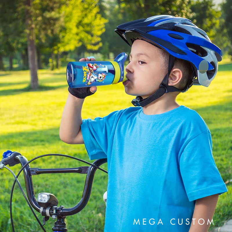 Personalized Watercolor Fantasy Unicorn Initial Apple 16 oz Water Bottle with Name Outdoor Supplies Back to School Birthday Gift for Kids