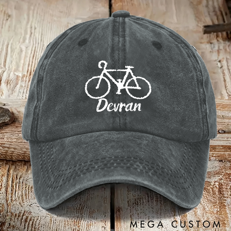 Personalized Hat Bicycle Premium Dad Hat Embroidered Baseball Cap Road Bike