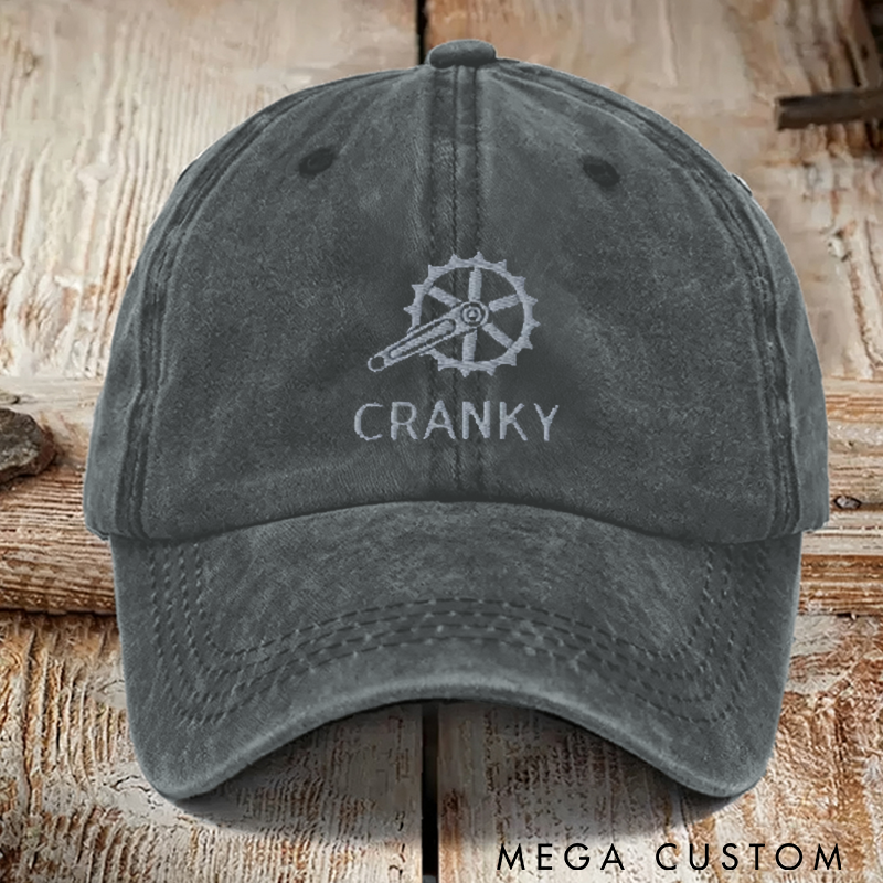 Personalized Embroidery Cycling Gift Bike Hat Cranky Hat Cycling Dad Funny Bicycle Gift Cycling Hat Mountain Biker Cap