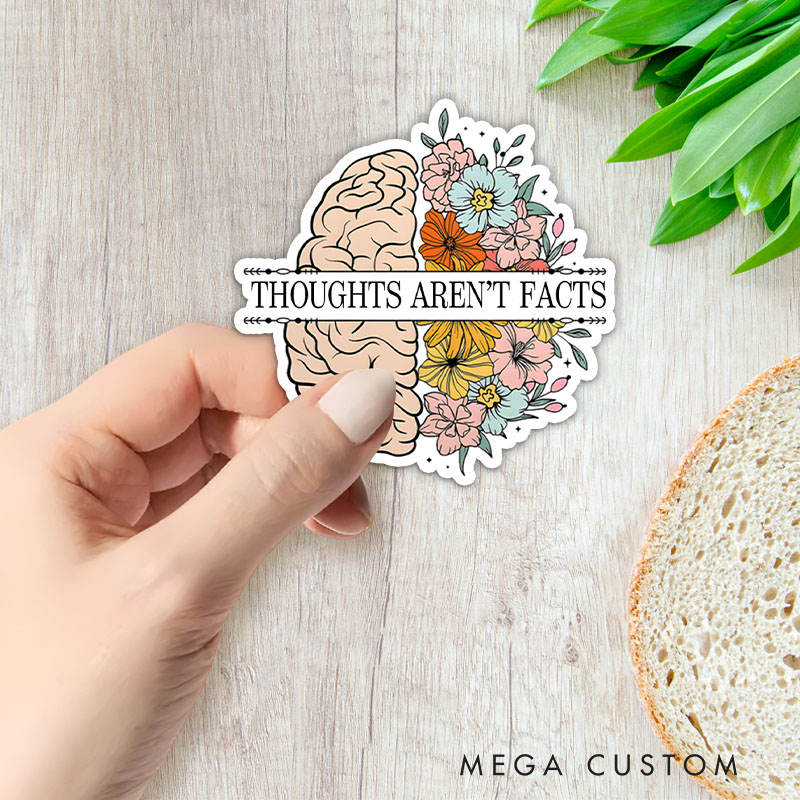 Personalized Thoughts Aren't Facts Sticker Mental Health and Recovery Stickers Mental Health Gift