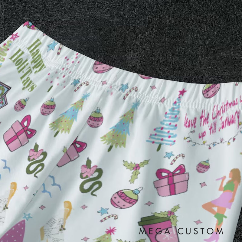 Personalized Festive Fun Kids Pajamas with Custom Name and Vibrant Holiday Graphics for Seasonal Delight