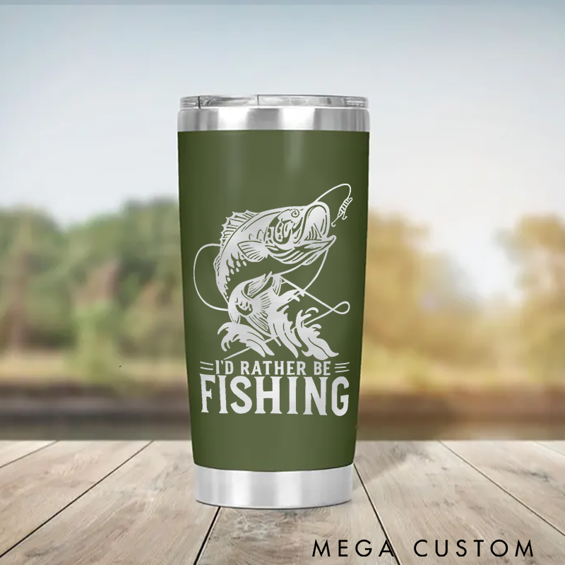 Personalized Fishing Tumbler Engraved Stainless Steel Tumbler Fishing Gifts for Men Fishing Gift for Husband and Dad Fishing Gift Idea