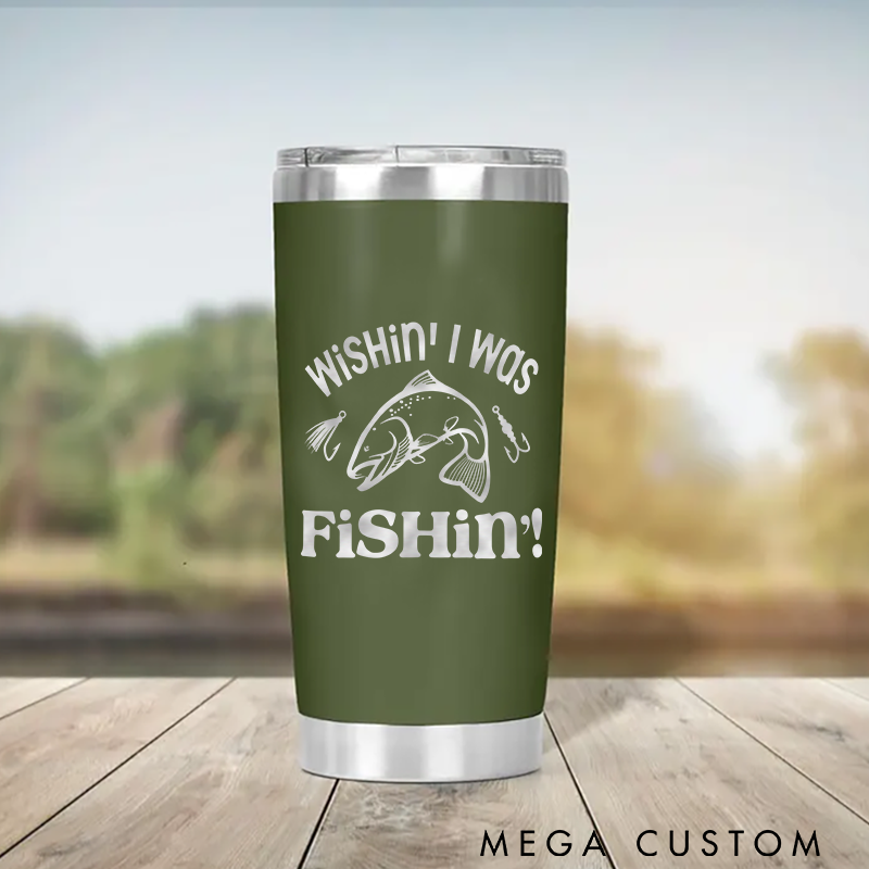 Personalized Fishing Tumbler Stainless Steel Insulated Cup for Fishing Lovers Keeps Drinks Hot or Cold Durable and Perfect for Outdoor Use