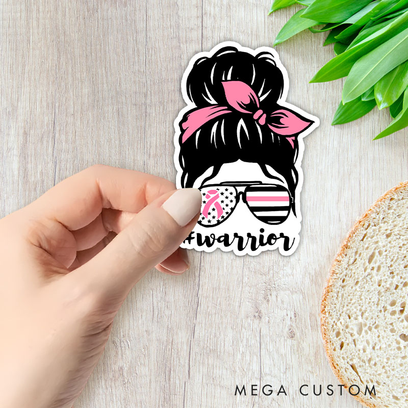 Personalized Breast Cancer Warrior Sticker Empowering Individuals with Strength Courage and Resilience