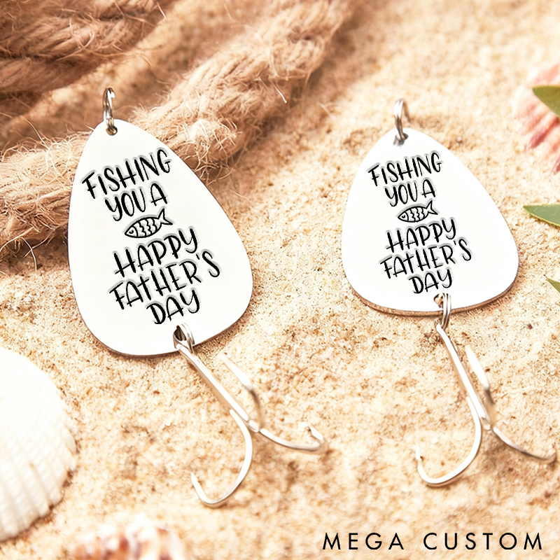 Personalized Laser Engraved Fishing Lure Unique Fathers Day Fishers Gift Custom Metal Gift for Dad Perfect for Fishing Enthusiasts and Keepsakes