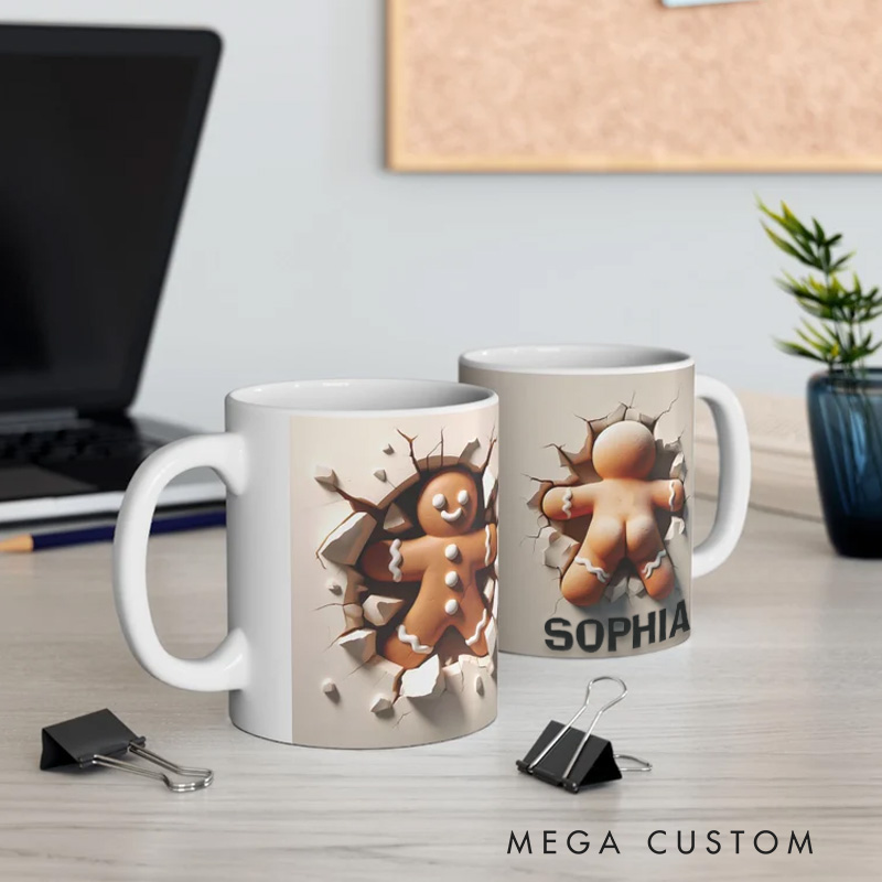 Personalized Snowman Surprise Mug with Festive Holiday Charm and Winter Delight 3D Inflated Effect Printed Mug