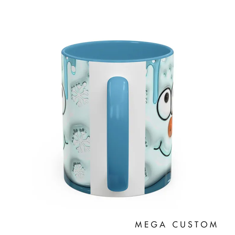 Personalized Name Frosty Fun Mug with Cheerful Snowman and Icy Winter Vibes 3D Inflated Effect Printed Mug Funny Christmas Gift