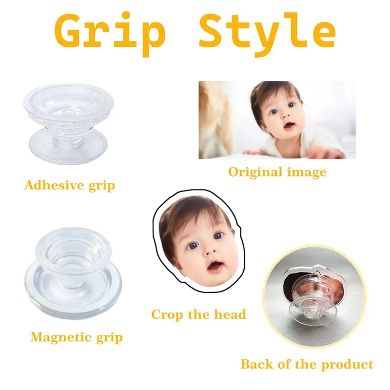 Personalized Adorable Faces Phone Grip with Custom Baby and Child Photos for Unique Style Magnetic Phone Grip
