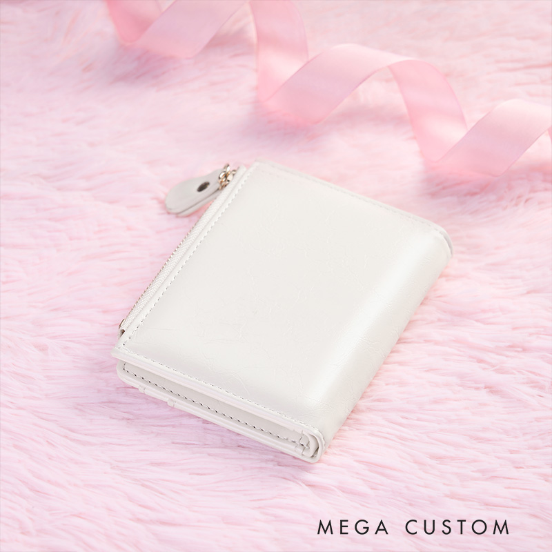 Personalized Floral Elegance Wallet with Delicate Blossom Illustration and Custom Name for Graceful Style Wallet