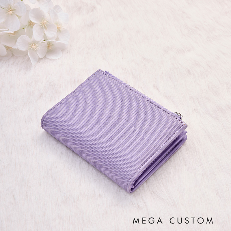 Personalized Chic Lavender Wallet with Delicate Floral Accents and Custom Name for Elegant Everyday Use Wallet