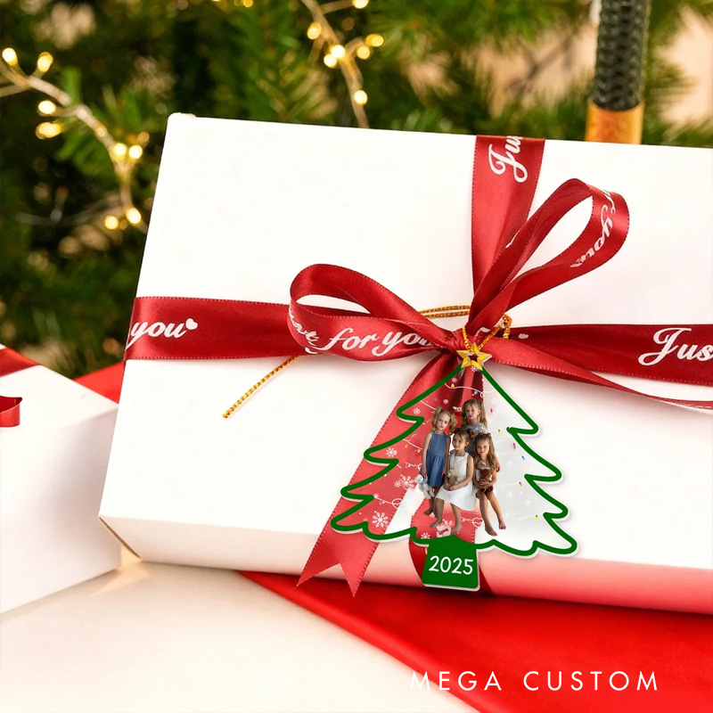 Personalized Christmas Tree Snowflake Photo Acrylic Ornament with Name and Year Tree Decoration Christmas Gift for Family Friends