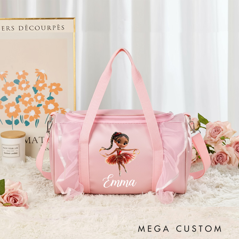 Personalized Classic Cartoon Ballerina Dance Bag for Girls Duffle Bag Pink Ballet Dance Bag Gymnastic Cheer Girl Christmas Gift Back To School Gift