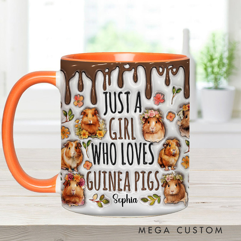 Personalized Accent Mug Just A Girl Who Loves Guinea Pigs