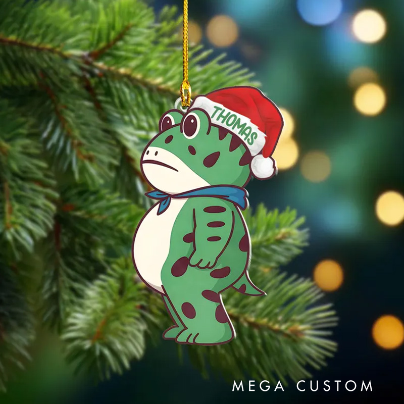 Personalized Frog Ornament with Custom Name Feature Adding a Fun and Unique Touch to Holiday Decorations Christmas Ornament