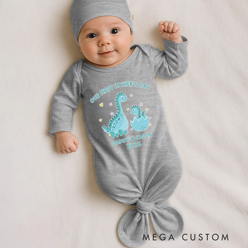 Personalized Little Dinosaur Father and Daughter Son Set Dad and Baby Matching Set Shirt Our First Father’s Day Gift for New Dad