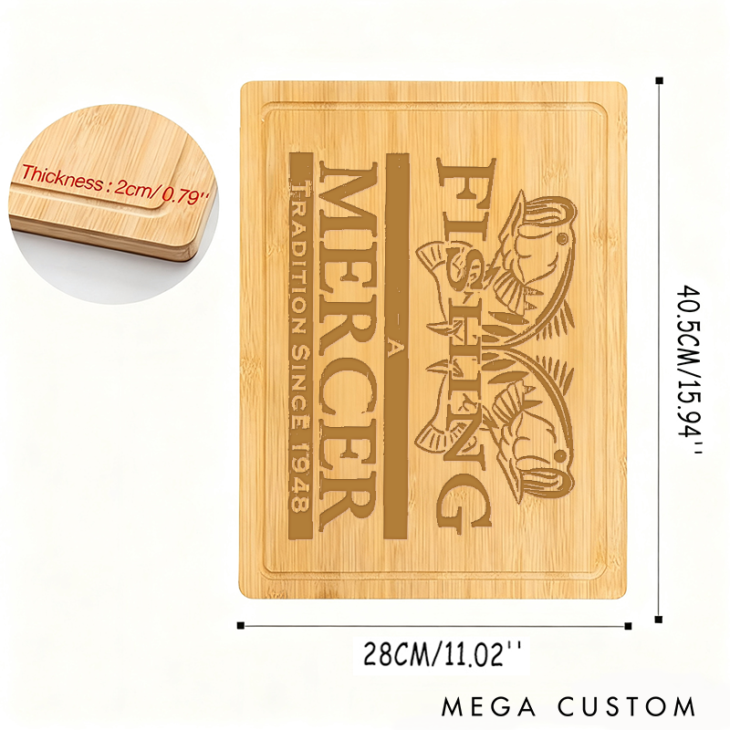 Personalized Fishing Cutting Board Fishing Wedding Anniversary Housewarming gift Perfect Gift for Fishing Enthusiasts and Outdoor Lovers