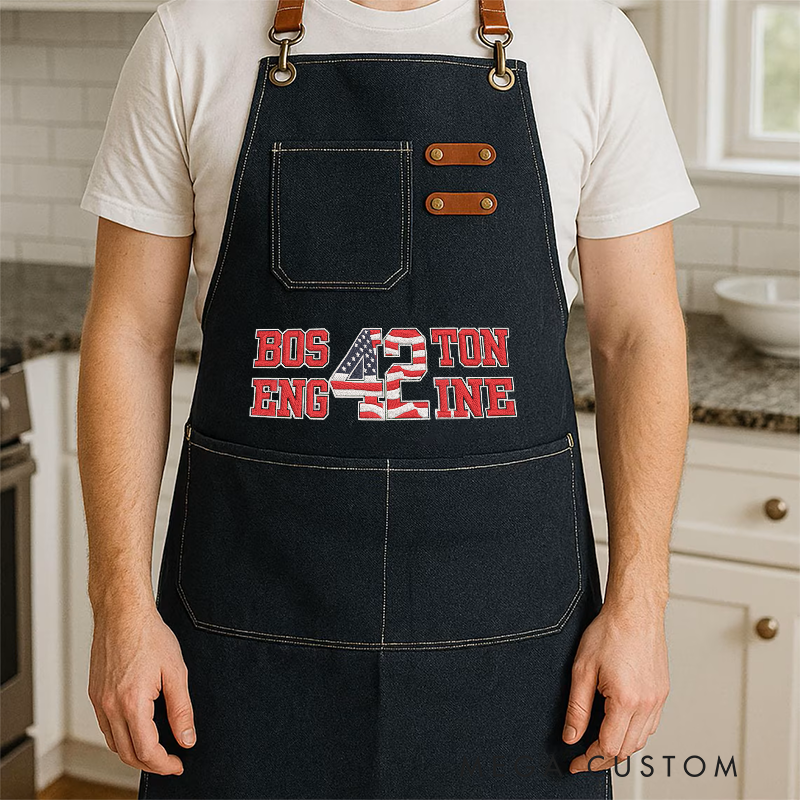 Personalized Firefighter Canvas Apron with Custom Station Name and Embroidered Design Gift for Firefighters