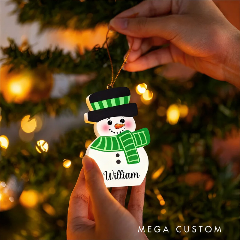 Personalized Cute Snowmen Ornament with Name Home Decor Christmas Gift for Family Friends