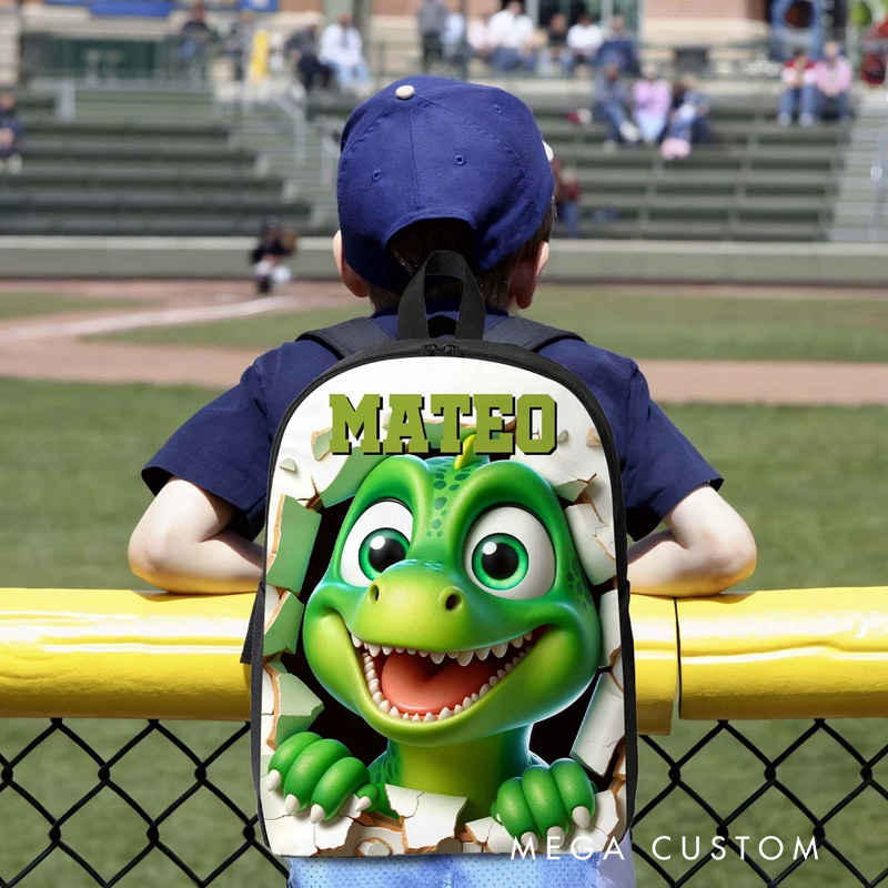 Personalized Cute 3D Cartoon Dinosaur Backpack Lunch Bag Pencil Case Set with Name Back to School Birthday Gift for Boys Girls