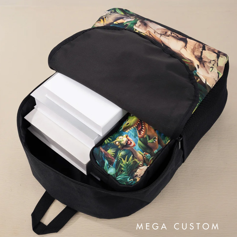 Personalized Cartoon Dinosaur Fantasy Unicorn Backpack Lunch Bag Pencil Case Set with Name Back to School Birthday Gift for Boys Girls