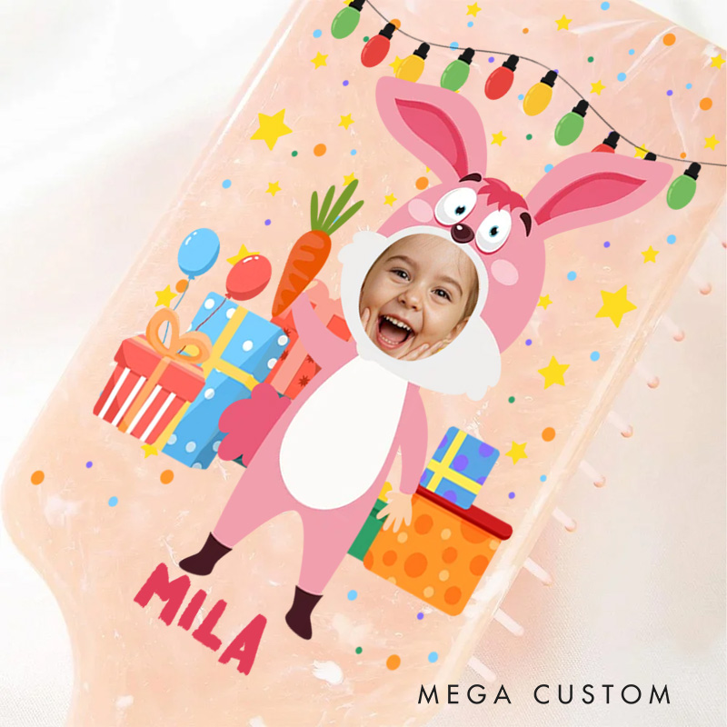 Personalized Photo Hair Brush with Custom Name and Colorful Design for Kids and Fun Grooming Hair Brush