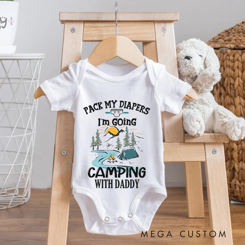 Personalized Camping Baby Bodysuit with Scenic Nature Graphics and Fun Quote for Outdoor Adventures and Family Trips Baby Bodysuit