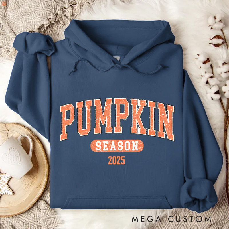 Personalized Pumpkin Season Classic Autumn Inspired Typography Halloween Hoodies