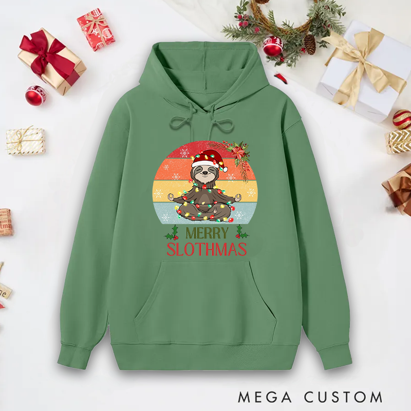 Personalized Funny Yoga Hoodie Christmas Yoga Sweatshirt Cozy Holiday Wear for Yoga Lovers Funny and Relaxing Gift Idea
