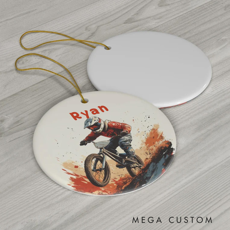 Personalized BMX Ornament Mountain Bike Racer Biker Ceramic Bicycle Motocross Gift Cyclist Gift Idea for Cycling Racing Riding Lovers 