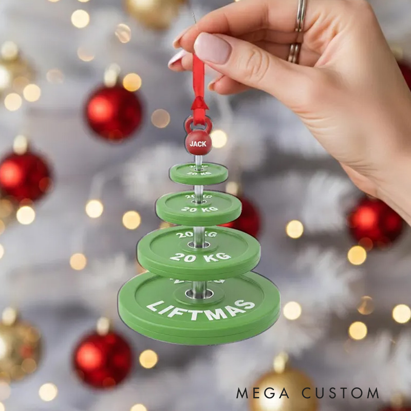 Personalized Weight Plate Ornament Fitness Christmas Tree Decor Gym Lovers Gymer