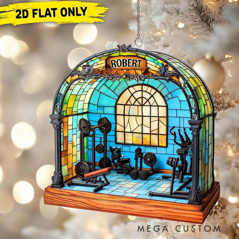 Personalized Gym Christmas Suncatcher Custom Workout Gift for Gym Lovers
