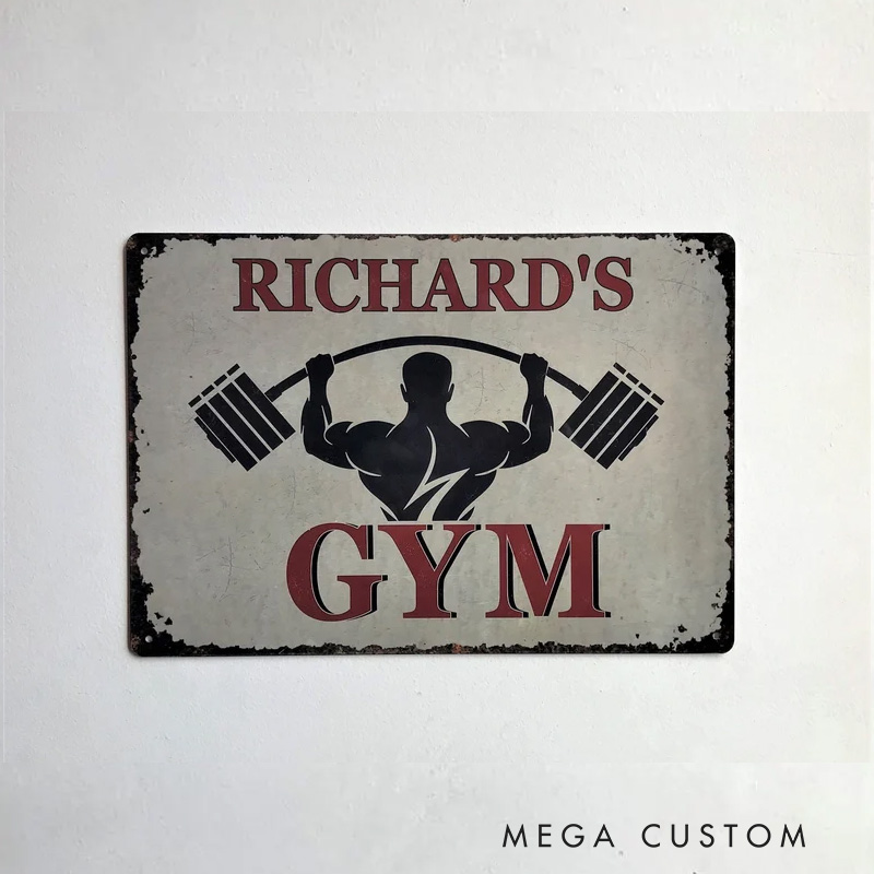 Personalized Gym Sign Metal Home Fitness Decor for Gym Lovers