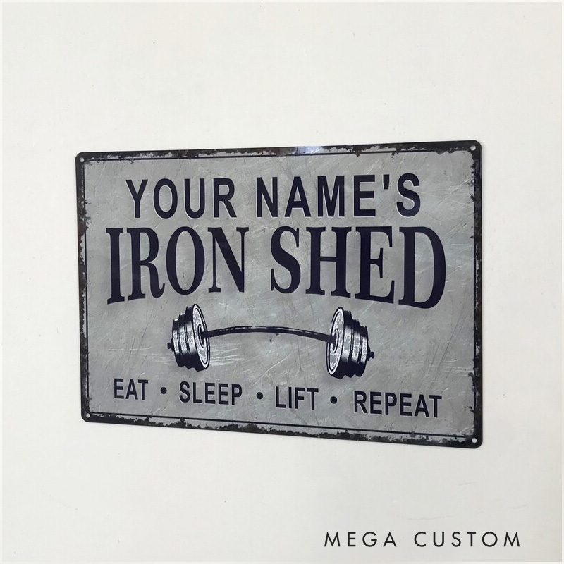 Personalized Metal Gym Sign Iron Shed Home Gym Decor for Gym Lovers