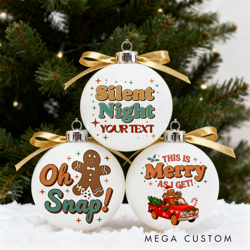Personalized Christmas Ornaments Fun and Festive Designs Set of 3 Gift for Pickup Truck Lovers