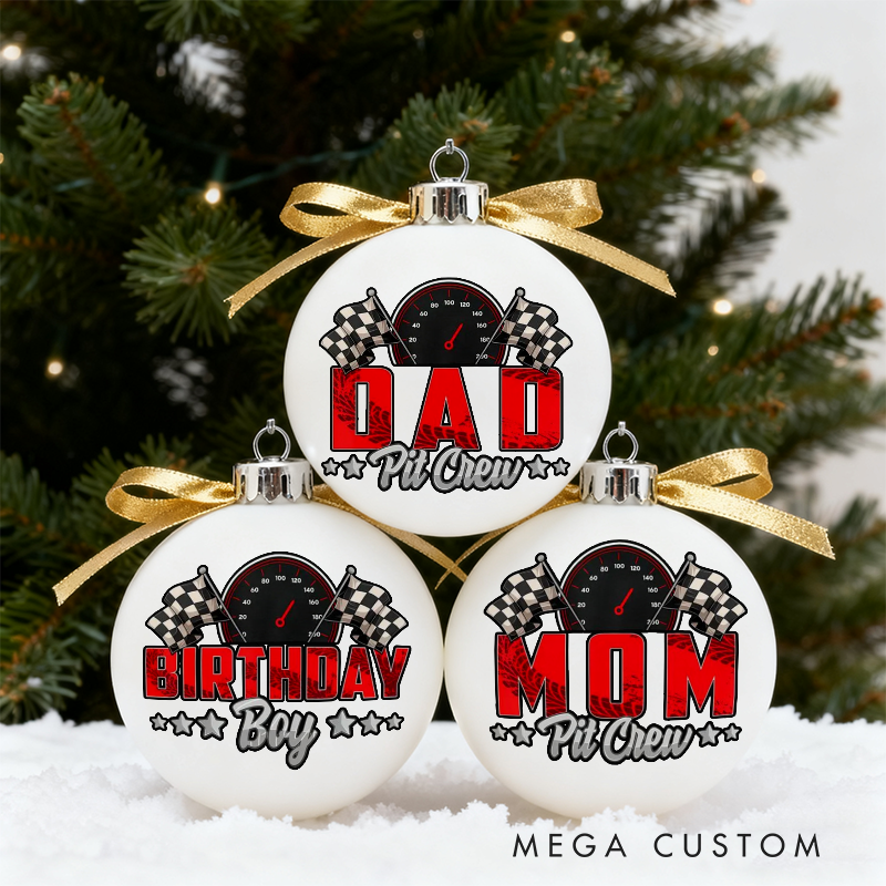 Personalized Racing Themed Christmas Ornaments Custom Designs Set of 3 Gift for Racing Fans