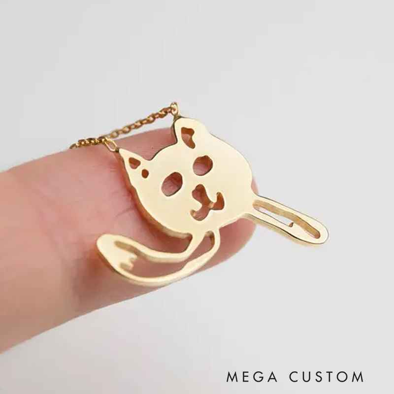 Personalized Actual Kids Drawing Necklace Children Artwork Gifts for Family