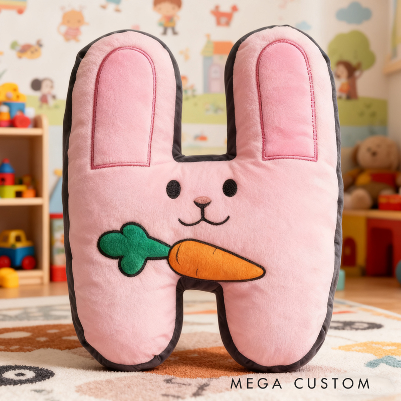 Personalized Animal Letter Custom Name Soft Decorative Gift Cute Animal Style Cozy Nursery Sweet Baby Room Playtime Fun Graphic 3D Print Pillow