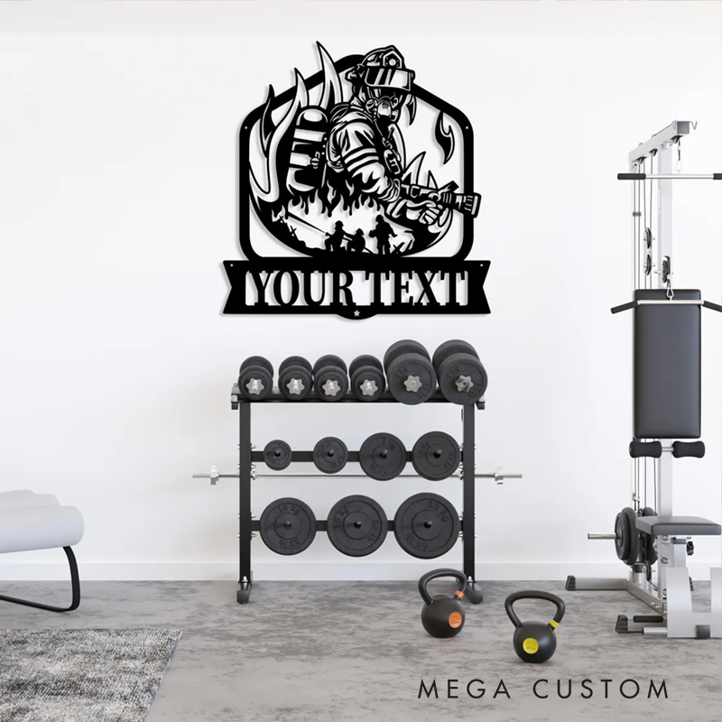 Personalized Firefighter Themed Metal Wall Art with Custom Text Gift for Firefighters and Everyday Heroes