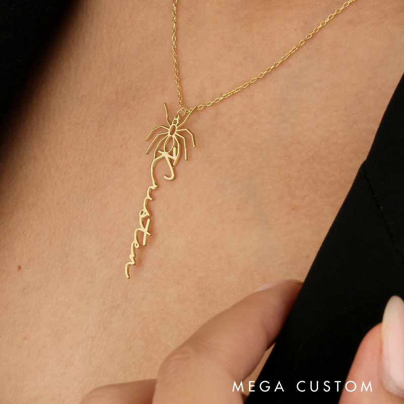 Personalized Spider Necklace Elegant Custom Design Ideal for Halloween and Creative Accessories