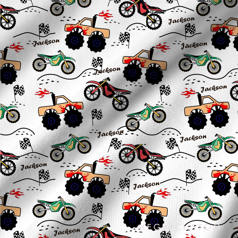 Personalized Monster Truck Christmas Pajama Set with Custom Name and Festive Design Vehicle Lover Gift