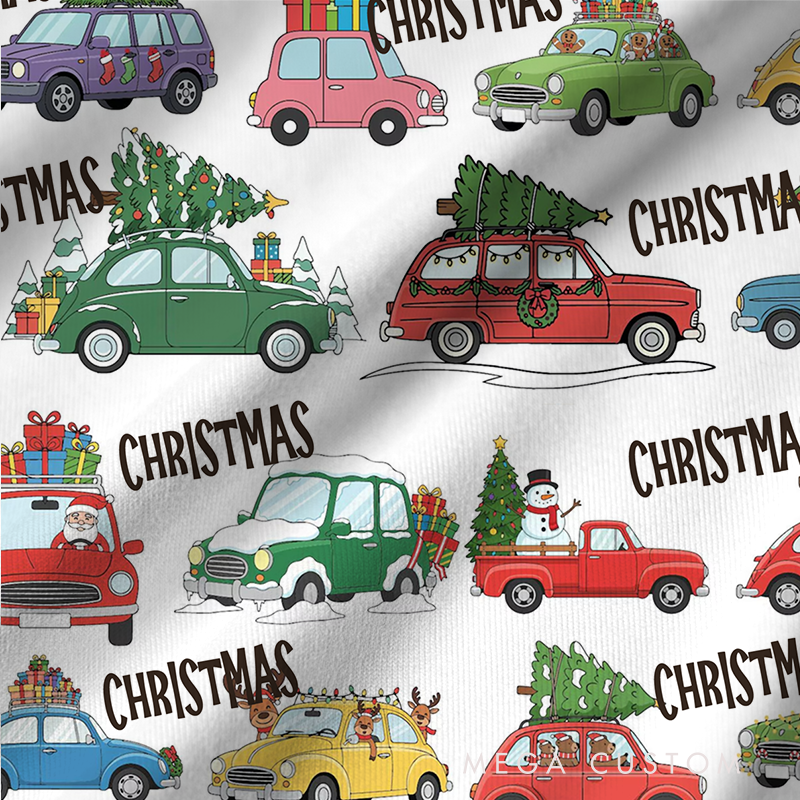 Personalized Christmas Pajama Set with Festive Car and Tree Design Vehicle Lover Gift