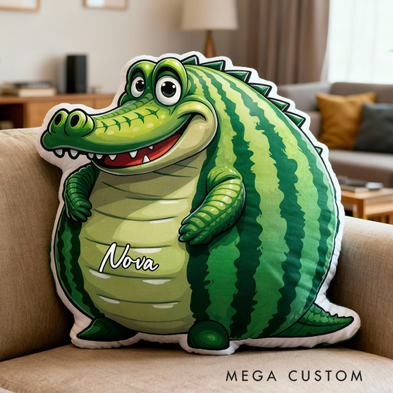 Personalized Cute Crocodile Cushion With Funny Smile For Kids Holiday Decor Graphic 3D Print Pillow