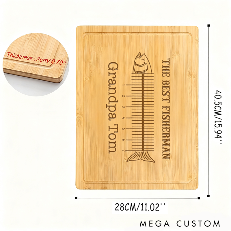 Personalized Fishing Cutting Board Engraved Fisherman Gift Charcuterie Board Cutting Board For Fisherman Fishing Gift For Fishing Lover