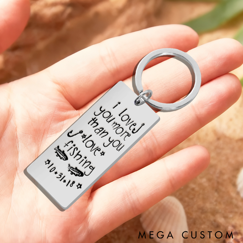 Personalized Fishing Keychain Custom Engraved Message Unique Gift for Fishing Lovers Durable Metal Keychain for Anglers and Loved Ones