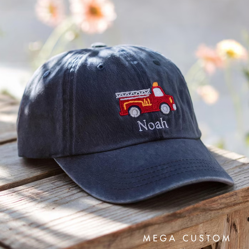 Personalized Adorable Construction Machine Hat For Playtime Adventure kid Baseball Cap