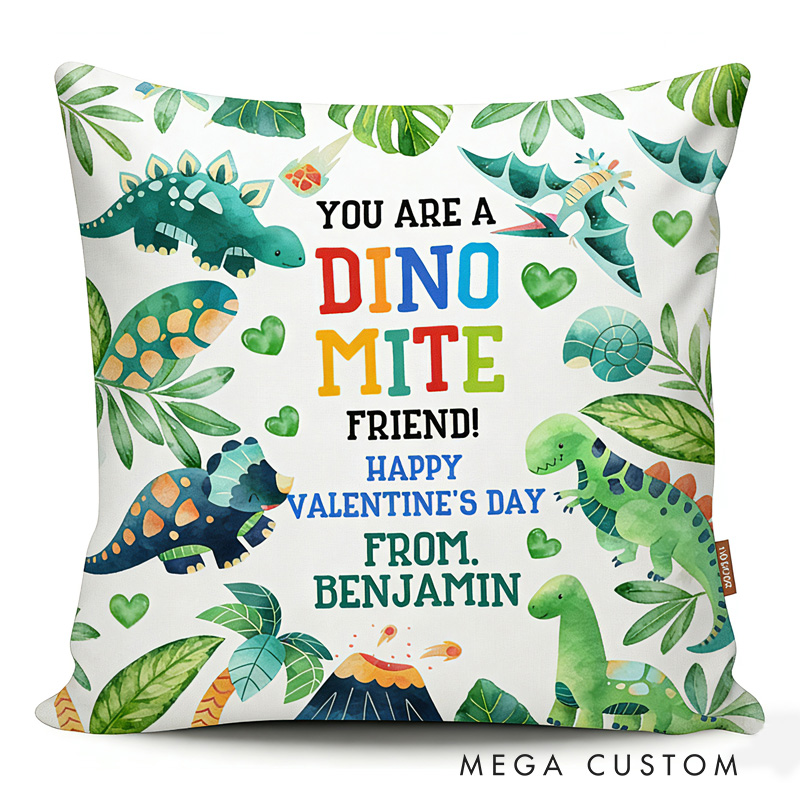 Personalized Colorful Dinosaur Pillow For Kids With Cute Theme Graphic 3D Print Pillow