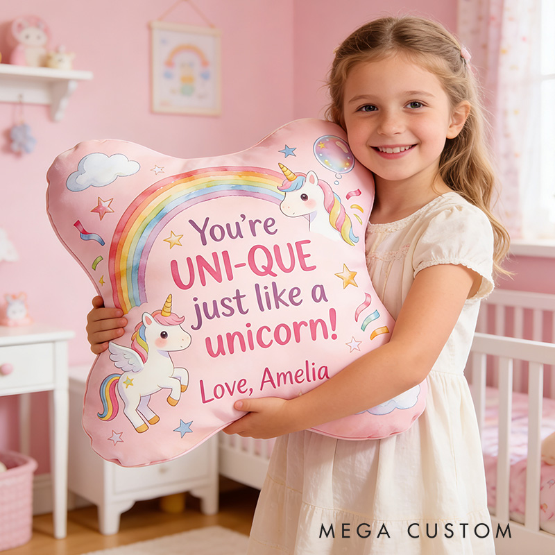 Personalized Cute Dream Horse Pillow For Girls With Rainbow Theme And Sweet Message Graphic 3D Print Pillow